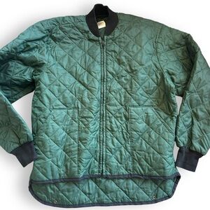 Vintage Big Bill Diamond quilted jacket made in Canada bomber hunting green mens